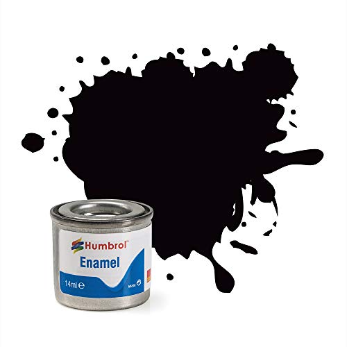 Humbrol 14 ML Nr. 1 TINLET Emaille Paint 85 (Kohle Schwarz Satin) von Humbrol