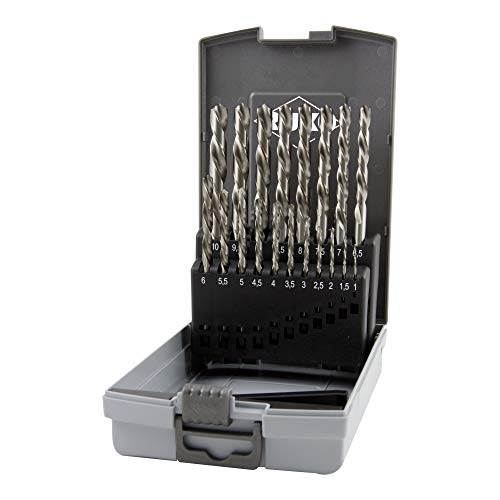 RUKO Spiralbohrersatz DIN 338 Typ N HSS G in Kunststoffkassette (ABS) linksschneidend 19-teilig von Best Price Square