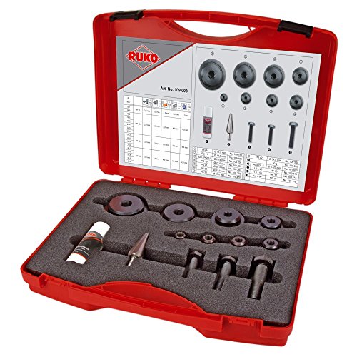 Ruko R109003 Spezialstahl Schraubloch-Set in Kunststoffkoffer, schwarzes Finish, 13-teilig von Best Price Square