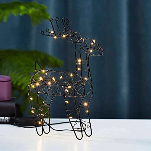 LED Hirsch Indy von Star Trading, Dekolicht Weihnachten mit Timer aus Metall in Schwarz, warmweiß, batteriebetrieben, Höhe: 29,5 cm LED Hirsch Indy von Star Trading, Dekolicht Weihnachten mit Timer aus Metall in Schwarz, warmweiß, batteriebetrieben, Höhe: 29,5 cm von Star Trading