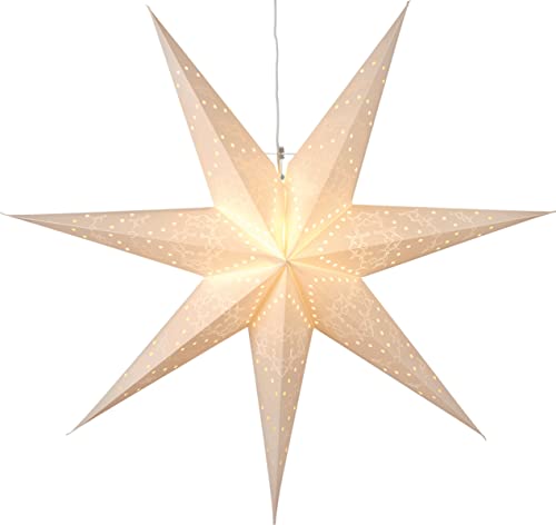 Weihnachtsstern Sensy von Star Trading, 3D Papierstern Weihnachten in Weiß, Dekostern zum Aufhängen mit Kabel, E14 Fassung, Ø: 70 cm von Best Season