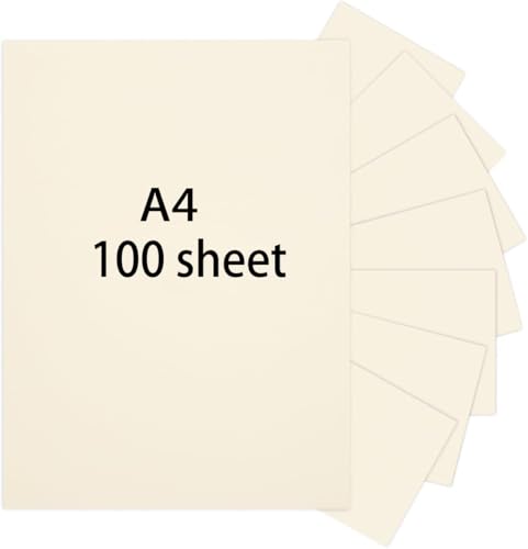 Onpapier Elfenbein DIN A4 Papier Naturweiβ, Fotokarton A4,250 g/m² Tonkarton Creme Papier Fotokarton Bastelkarton Scherenschnittpapier zum basteln für Fotoalbum Menükarte Bedruckbar (50) von Best ZOIKOM
