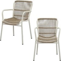 BEST Gartenstühle mit Armlehnen Ives sand, Metall, 2 St. BEST Gartenstühle mit Armlehnen Ives sand, Metall, 2 St. von Best