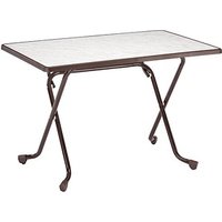 BEST Gartentisch Madrid braun, weiß rechteckig 110,0 x 70,0 x 73,0 cm von Best