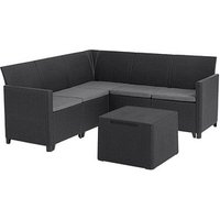 BEST Loungegruppe Korfu, anthrazit Kunststoff, 5-teilig von Best