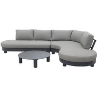 BEST Loungegruppe Salerno anthrazit Kunststoff, Metall, 3-teilig BEST Loungegruppe Salerno anthrazit Kunststoff, Metall, 3-teilig von Best