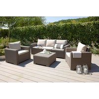 BEST Loungegruppe Mombasa beige, cappuccino Kunststoff, 14-teilig BEST Loungegruppe Mombasa beige, cappuccino Kunststoff, 14-teilig von Best