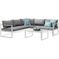 BEST Loungegruppe Rhodos grau, weiß Metall, Aluminium, 12-teilig BEST Loungegruppe Rhodos grau, weiß Metall, Aluminium, 12-teilig von Best