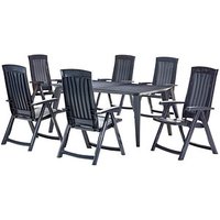 BEST Sitzgruppe Tivoli, Bari, anthrazit Kunststoff, 7-teilig BEST Sitzgruppe Tivoli, Bari, anthrazit Kunststoff, 7-teilig von Best