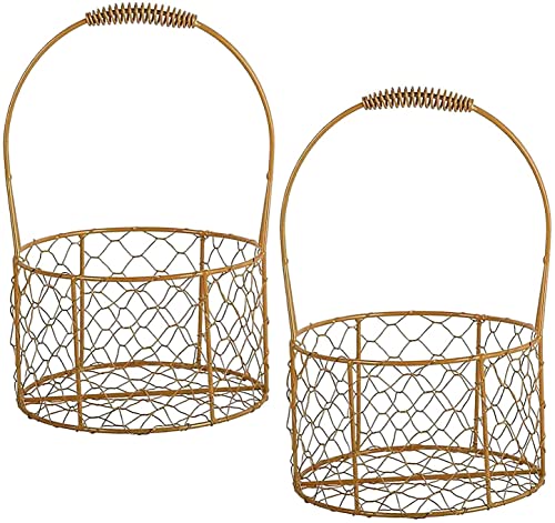 BestAlice 2 Stück Metall Hochzeit Korb mit Griff, Tragbarer Blumenkorb, Rustikaler Blumenmädchen Korb, Gold Dekorierter Korb, Geometrischer Blumenmädchen Korb Geschenkkorb für Hochzeit Wohnkultur Rund BestAlice 2 Stück Metall Hochzeit Korb mit Griff, Tragbarer Blumenkorb, Rustikaler Blumenmädchen Korb, Gold Dekorierter Korb, Geometrischer Blumenmädchen Korb Geschenkkorb für Hochzeit Wohnkultur Rund von BestAlice