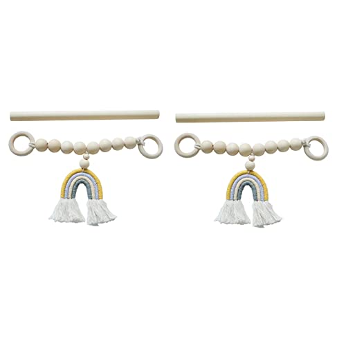 BestAlice 2 Stück Regenbogen-Quasten-Holzperlen Vorhang-Raffhalter, Boho-Vorhang-Raffhalter, handgewebte Raffhalter, dekorative Seilhalterungen für Wand, Gelb BestAlice 2 Stück Regenbogen-Quasten-Holzperlen Vorhang-Raffhalter, Boho-Vorhang-Raffhalter, handgewebte Raffhalter, dekorative Seilhalterungen für Wand, Gelb von BestAlice