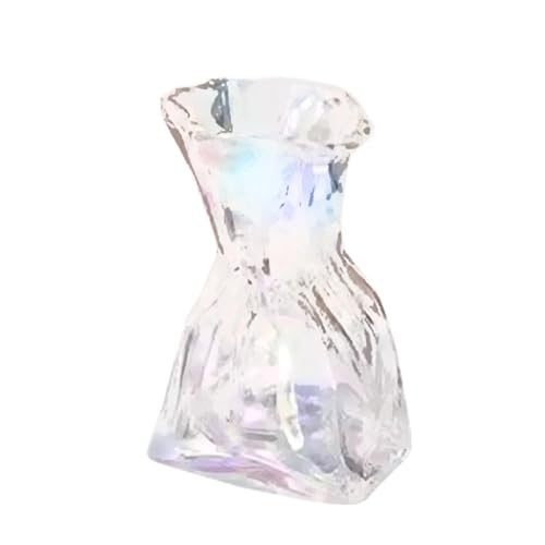BestAlice Klarglas-Blumenvase, Crinkle-Papiertüte, Glasvase, Breite Öffnung, Plissierte Vase, Breite Öffnung für Blumenarrangements, Tischdekoration, Heim-Bücherregal-Dekoration(Mehrere Farben) von BestAlice