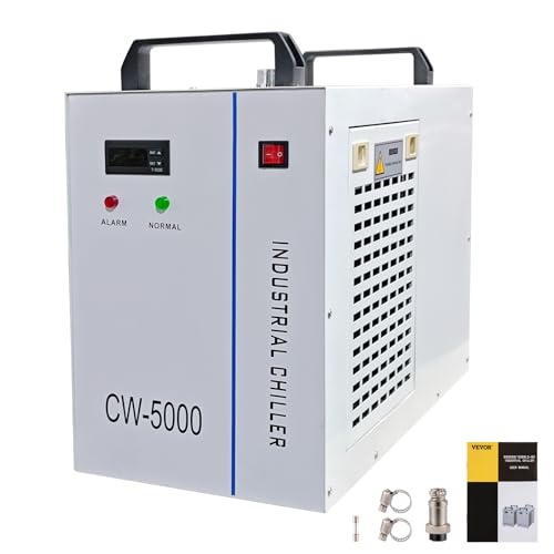 BestEquip Industrieller Wasserkühler CW-5000DG CO2 Laser Rohrkühler 6 L Wasserkühler zum Kühlen von CO2-Glaslaserröhre 220 V 10 L/Min von BestEquip