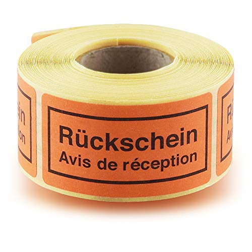 Deutsche Post Rückschein Label International auf der Rolle mit 250 Stück, orange von BestPlug