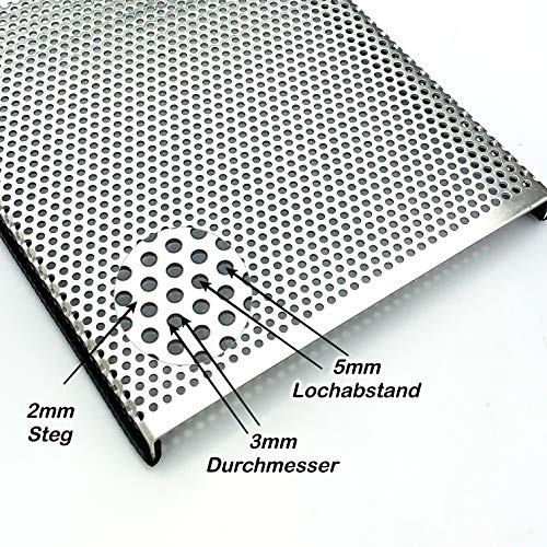 Aluminium 1,5mm dick Terrariumabdeckung mit Kantenschutz Lochblech RV 3-5 Schutzgitter, Größe nach Maß (1000mm x 400mm) von Bestell_dein_lochblech