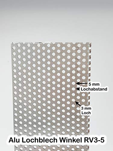 Lochblech Alu Winkel RV 3-5 Winkelprofil 1,5mm Länge 1000mm, Individuell nach Maß (Schenkel: 70mm x 70mm) von Bestell_dein_lochblech