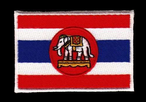 Aufnäher Bügelbild Aufbügler Iron on Patches Applikation Elefant Flagge Thailand von Bestellmich / Aufnäher