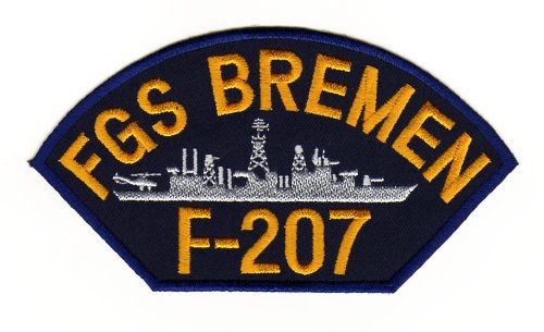 Aufnäher Bügelbild Aufbügler Iron on Patches Applikation FGS Bremen F-207 Fregatte von Bestellmich / Aufnäher