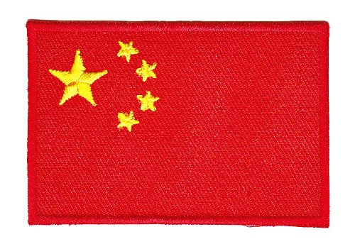 Aufnäher Bügelbild Aufbügler Iron on Patches Applikation Flagge China von Bestellmich / Aufnäher