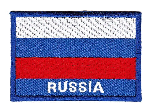 Aufnäher Bügelbild Aufbügler Iron on Patches Applikation Flagge Russland Russia von Bestellmich / Aufnäher