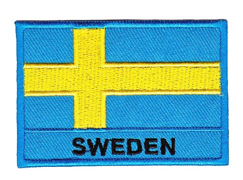 Aufnäher Bügelbild Aufbügler Iron on Patches Applikation Flagge Sweden Schweden von Bestellmich / Aufnäher