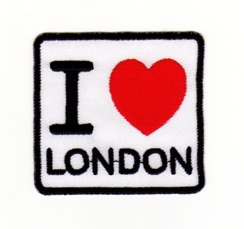 Aufnäher Bügelbild Aufbügler Iron on Patches Applikation I Love London England UK von Bestellmich / Aufnäher
