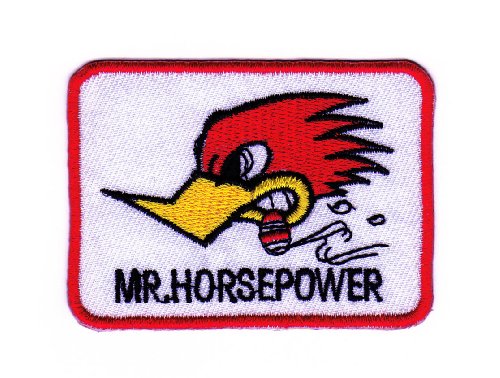Aufnäher Bügelbild Aufbügler Iron on Patches Applikation Mr. Horsepower Woody Woodpecker von Bestellmich / Aufnäher