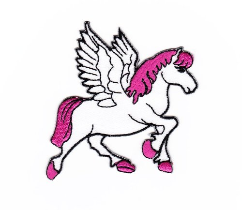 Aufnäher Bügelbild Aufbügler Iron on Patches Applikation Pegasus Einhorn Pferd Kinder von Bestellmich / Aufnäher