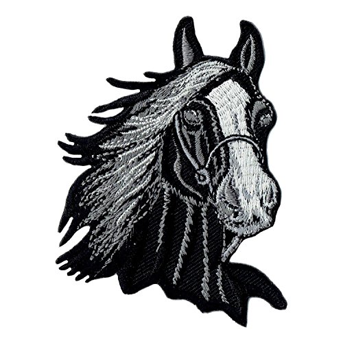 Aufnäher Bügelbild Aufbügler Iron on Patches Applikation Pferd Kopf reiten Pferdekopf von Bestellmich / Aufnäher
