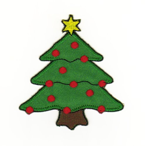 Aufnäher Bügelbild Aufbügler Iron on Patches Applikation Weihnachten Stern Baum Weihnachtsbaum Kinder Winter von Bestellmich / Aufnäher