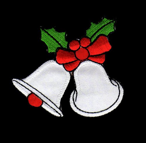 Aufnäher Bügelbild Aufbügler Iron on Patches Applikation Weihnachten Weihnachtsmann Glocken Kinder Winter von Bestellmich / Aufnäher