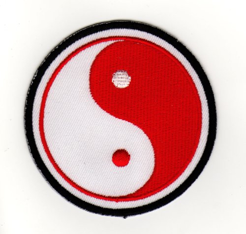 Aufnäher Bügelbild Aufbügler Iron on Patches Applikation Yin Yang Kampfsport Zeichen von Bestellmich / Aufnäher