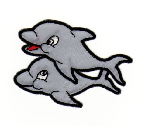 Aufnäher Bügelbild Iron on Patches Applikation Delfin Delphin Kinder von Bestellmich / Aufnäher