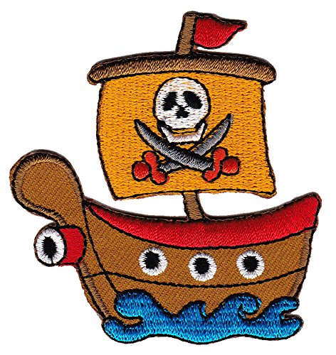 Piratenschiff Pirat Schiff Aufnäher Bügelbild Aufbügler Iron on Patches Applikation Piratenschiff Pirat Schiff Aufnäher Bügelbild Aufbügler Iron on Patches Applikation von Bestellmich / Aufnäher