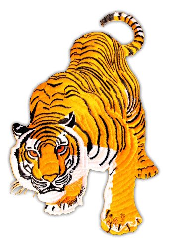 Tiger Backpatch Rückenaufnäher XXL ca. 18 x 29 cm von Bestellmich / Aufnäher