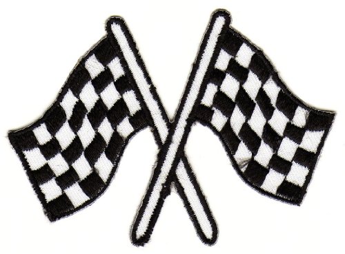 Zielflagge Schwarz Weiß Aufnäher Bügelbild Zielflagge Schwarz Weiß Aufnäher Bügelbild von Bestellmich