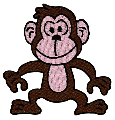 Affe Äffchen Monkey Aufnäher Bügelbild Applikation Flicken Patch Größe 7,6 x 7,8 cm von Bestellmich