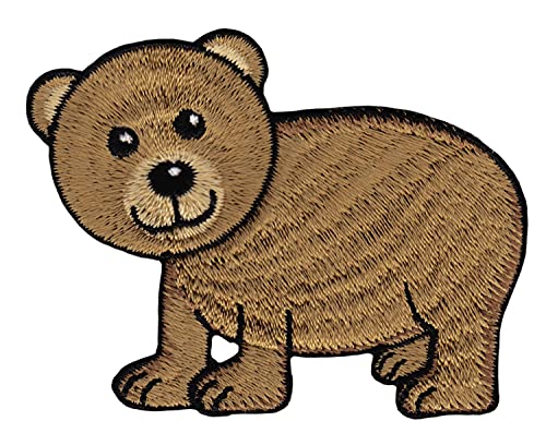 Bär Braunbär Teddy Aufnäher Bügelbild Patch Flicken Applikation Größe 7,0 x 5,4 cm von Bestellmich