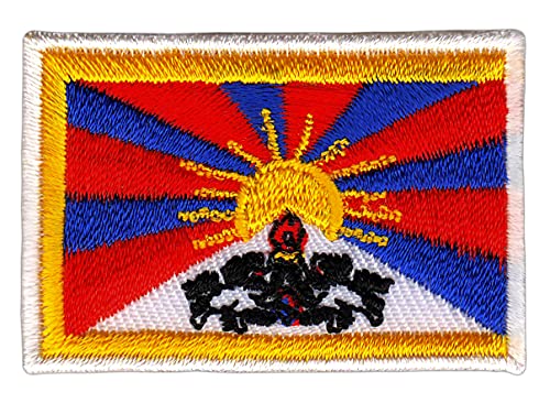 Flagge Tibet Klein Aufnäher Bügelbild Applikation Flicken Patch Größe 4,7 x 3,3 cm von Bestellmich