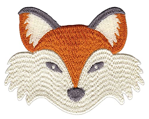 Fuchs Kopf Fox Aufnäher Bügelbild Patch Flicken Applikation Größe 8,0 x 6,2 cm von Bestellmich