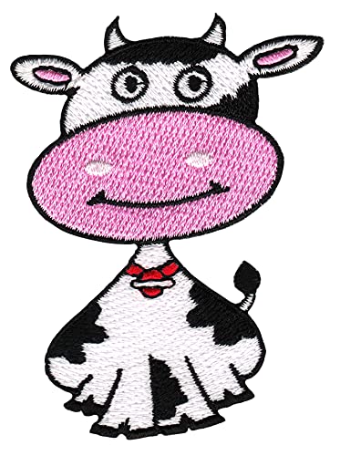 Kuh Milchkuh Aufnäher Bügelbild Applikation Flicken Patch Größe 5,8 x 7,5 cm von Bestellmich