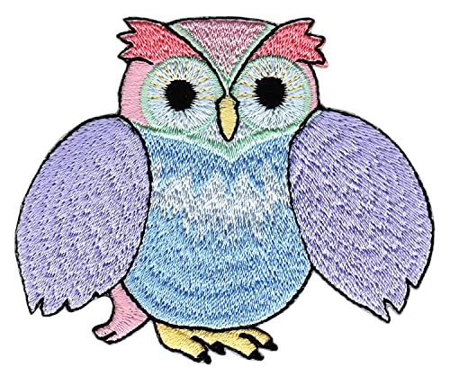 Lila Eule Vogel Owl Aufnäher Bügelbild Applikation Flicken Patch Größe 7,6 x 6,3 cm von Bestellmich