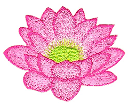 Lotusblume Blüte Aufnäher Bügelbild Patch Flicken Applikation Größe 6,5 x 5,1 cm von Bestellmich