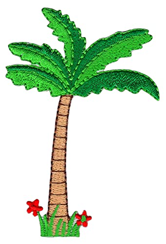 Palme Baum Blumen Aufnäher Bügelbild Applikation Flicken Patch Größe 5,9 x 8,6 cm von Bestellmich