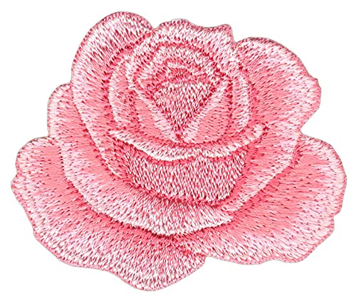 Rose Rosa Blüte Aufnäher Bügelbild Patch Flicken Applikation Größe 6,1 x 5,2 cm von Bestellmich