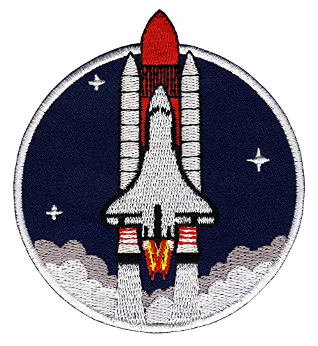 Space Shuttle Raumfahrt Aufnäher Bügelbild Patch Flicken Applikation Größe 7,5 x 8,4 cm von Bestellmich