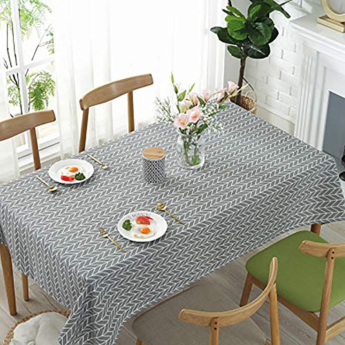Bestenrose Retro Tischdecke Rechteckige Tischdecke Baumwolle Leinen Tischdecke Geeignet für Home Küche Dekoration (Grau, 100 x 140 cm) von Bestenrose