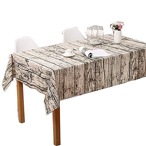 Bestenrose Retro Tischdecke Rechteckige Tischdecke Baumwolle Leinen Tischdecke Geeignet für Home Küche Dekoration (Hölzern, 100 x 140 cm) von Bestenrose
