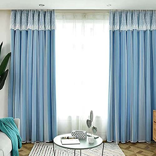 Bestenrose Vorhang Blickdicht Doppelvorhang Kinderzimmer Vorhänge Mit Kräuselband Gardinen Verdunkelungsvorhang FüR Kinderzimmer Junge MäDchen Schlafzimmer Wohnzimmer 1 StüCke (Blau, B150 x H250 cm) von Bestenrose