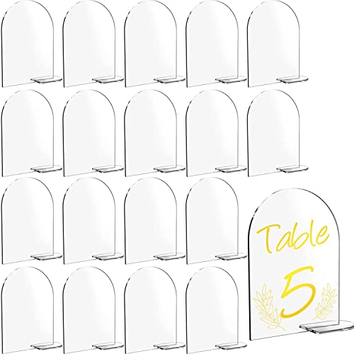 20 Stück Bogen Acryl Tischnummer Halter, Klare Acryl Platzkarten, Acryl Blanko Sitzkarten, klare Acryl-Tischkarten, Gewölbt Sitzkarten, mit 20 Ständer, für Hochzeit, Party, Veranstaltung, Dekoration 20 Stück Bogen Acryl Tischnummer Halter, Klare Acryl Platzkarten, Acryl Blanko Sitzkarten, klare Acryl-Tischkarten, Gewölbt Sitzkarten, mit 20 Ständer, für Hochzeit, Party, Veranstaltung, Dekoration von Bestevery